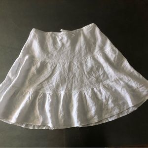 Allen Allen white linen skirt